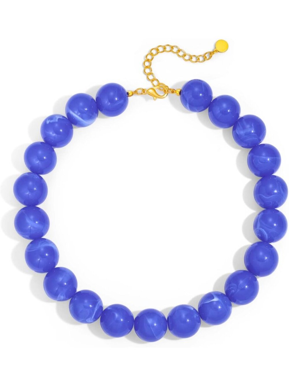 Women's 20MM Royal Blue Chunky Resin Bead Choker Boho Summer Beach Jewelry